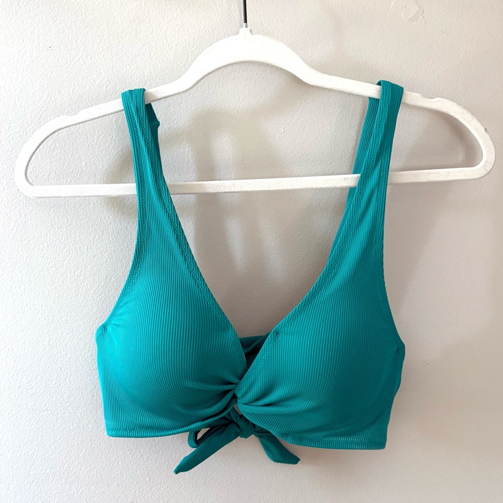 Teal Twist-Front Bikini Top